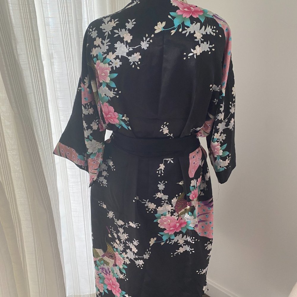 AS NEW SAM WELL SILK LONG ROBE/KIMINO JACKET - ONE SIZE - Picture 9 of 16